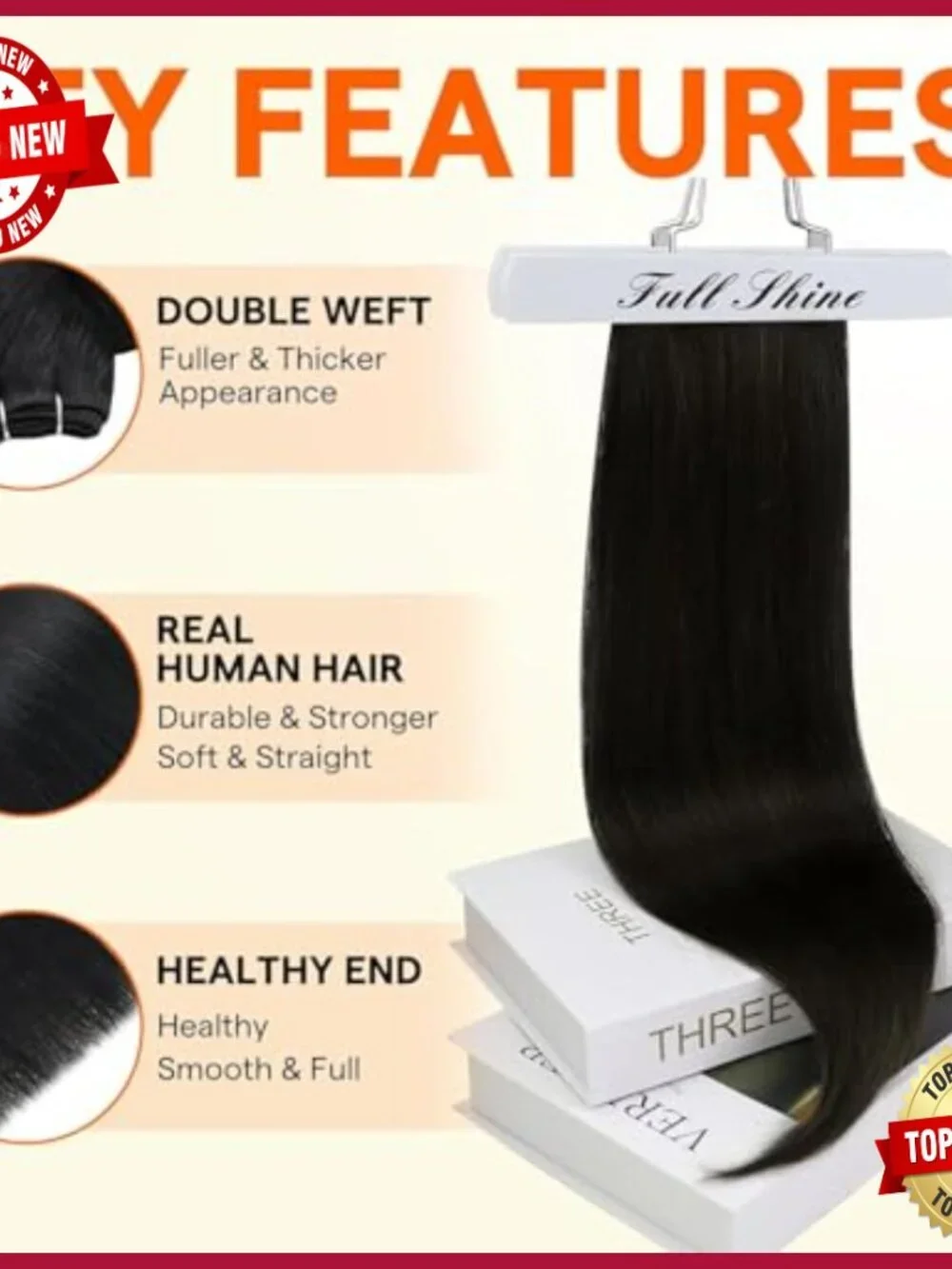 18 Inch Remy Human Hair Extensions 105g Double Weft Sew In Straight